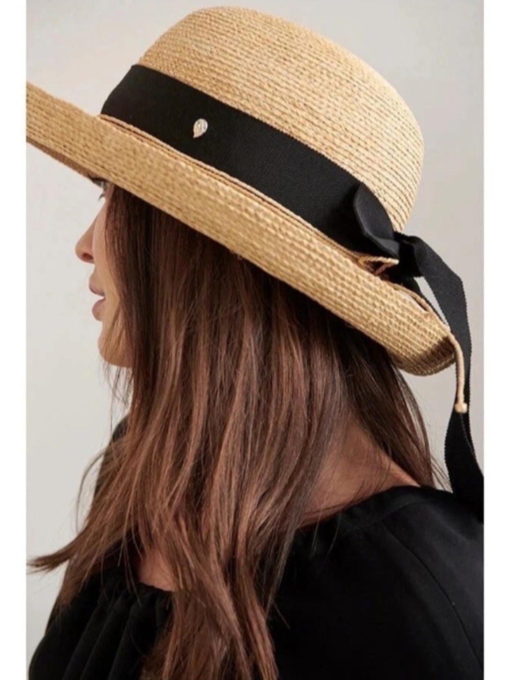 HELEN KAMINSKI NEWPORT SB RAFFIA HAT NOUGAT/MIDNIGHT made in Australia